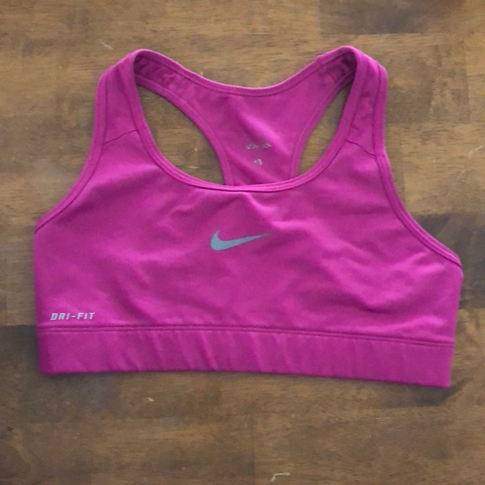 Pink Nike sports bra